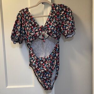 Floral Cutout One-Piece Swimsuit